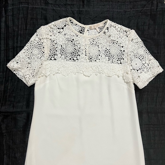 Wayf White Dress with Floral Lace Yoke - Picture 2 of 13